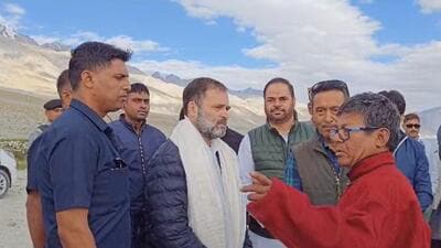 Rahul Gandhi is on his maiden visit to Ladakh post revocation of Article 370. (PTI)