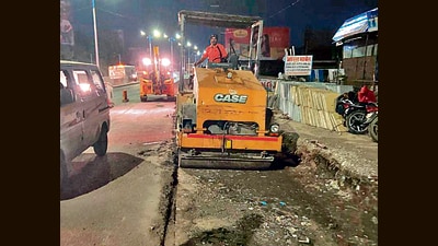 Road widening at the Mundhwa-Keshavnagar junction – which had been pending for the last 32 years – was completed on Friday. (HT PHOTO) Road widening at the Mundhwa-Keshavnagar junction – which had been pending for the last 32 years – was completed on Friday. (HT PHOTO)