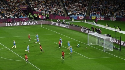 A lovely long ball towards the left flank found a Spanish player in the 29th-minute, who threaded in a through ball for captain Olga Carmona and she scored for 1-0 lead. (REUTERS)