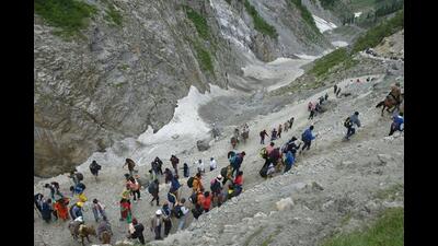 The government said the yatra has seen overwhelming footfall this year with more than 4.4 lakh pilgrims visiting the shrine so far. (PTI file)