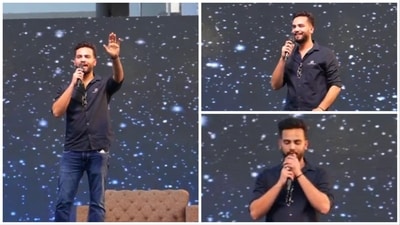 Elvish Yadav thanked his fans on stage. Elvish Yadav thanked his fans on stage.