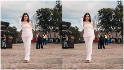 Sunny further accessorised her look for the day in silver hoop earrings and multiple silver rings from the house of Karishma Joolry. (Instagram/@sunnyleone) Sunny further accessorised her look for the day in silver hoop earrings and multiple silver rings from the house of Karishma Joolry. (Instagram/@sunnyleone)