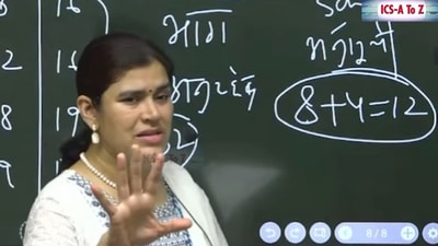 Screengrab of the viral video of another tutor from ICS coaching centre appealing students to vote for educated leaders. Screengrab of the viral video of another tutor from ICS coaching centre appealing students to vote for educated leaders.