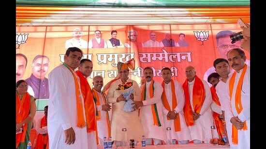 Serve voters to strengthen party at grassroots: Dhankar to BJP workers (HT Photo)