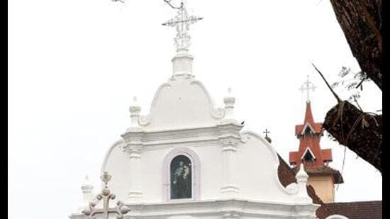 The rector at the St Mary’s Basilica in Ernakulam, the principal church of the archdiocese, who supports the unified mass, did not perform the mass fearing tension. (HT Photo)