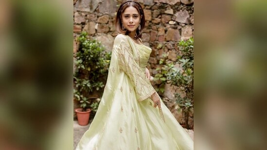 With the help of celebrity hairstylist Ashwinii Vhanne, Nushrratt styled her lush locks into two cute braids at the front and pinned them at the back, leaving the rest of her hair open in the middle section.(Instagram/@nushrrattbharuccha)