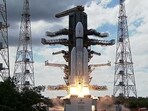 An Indian Space Research Organisation (ISRO) rocket carrying the Chandrayaan-3 spacecraft lifting off from the Satish Dhawan Space Centre in Sriharikota, an island off the coast of southern Andhra Pradesh state on July 14.