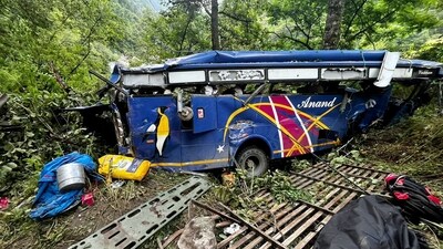 He mentioned that seven pilgrims, hailing from Bhavnagar district in Gujarat, died on the spot. The Superintendent of Police (SP) added that the bus had a total of 35 occupants during the time of the incident. (ANI) He mentioned that seven pilgrims, hailing from Bhavnagar district in Gujarat, died on the spot. The Superintendent of Police (SP) added that the bus had a total of 35 occupants during the time of the incident. (ANI)