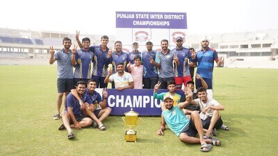 Abhay Chaudhary’s unbeaten 79 of 62 balls powered the chase by Amritsar. (HT Photo)