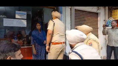 Additional deputy commissioner of police (ADCP) Prabhjot Singh Virk and other officials reached the spot and started an investigation. (HT Photo) Additional deputy commissioner of police (ADCP) Prabhjot Singh Virk and other officials reached the spot and started an investigation. (HT Photo)