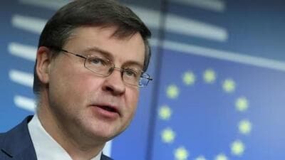 European Union executive vice-president Valdis Dombrovskis. (File Photo/Reuters) European Union executive vice-president Valdis Dombrovskis. (File Photo/Reuters)