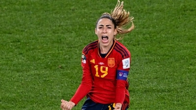 Spain's defender #19 Olga Carmona celebrates after scoring Spain's first goal during the Australia and New Zealand 2023 Women's World Cup final football match between Spain and England (AFP) Spain's defender #19 Olga Carmona celebrates after scoring Spain's first goal during the Australia and New Zealand 2023 Women's World Cup final football match between Spain and England (AFP)