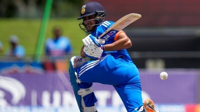 India's Shubman Gill plays a shot. (AP)