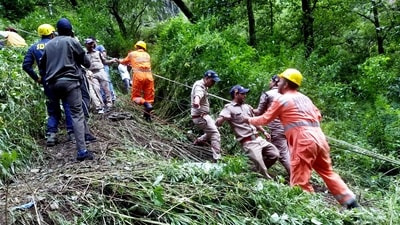 Uttarkashi Superintendent of Police Arpan Yaduvanshi told news agency PTI that the accident took place around 4.15 pm on the Rishikesh-Gangotri National Highway in Bhatwadi tehsil. (PTI) Uttarkashi Superintendent of Police Arpan Yaduvanshi told news agency PTI that the accident took place around 4.15 pm on the Rishikesh-Gangotri National Highway in Bhatwadi tehsil. (PTI)