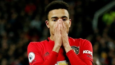 Manchester United's Mason Greenwood looks dejected after a missed chance (REUTERS)