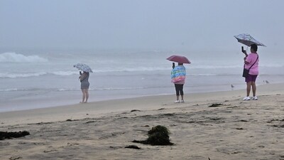 Hurricane Hilary weakened to a tropical storm on August 20, 2023, as it barreled up Mexico's Pacific coast, but was still likely to bring life-threatening flooding to the typically arid southwestern United States, forecasters said.&nbsp; (AFP)