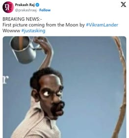 Screenshot of Prakash Raj's tweet on Chandrayaan-3.