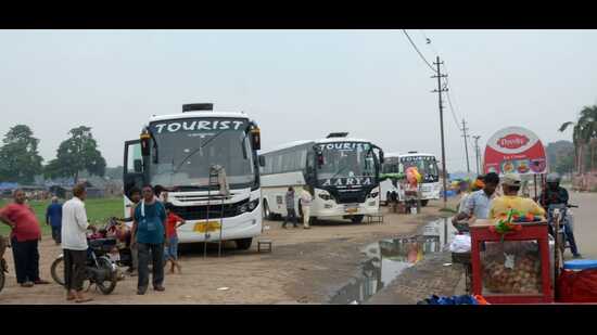 Over the last four years, no parking fees have been levied in the Sangam area. (HT Photo)
