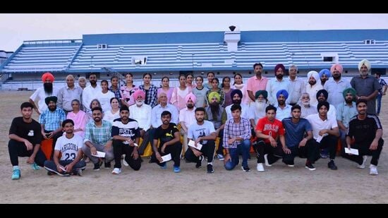 PBA honours National, International & Arjuna Awardees Players in Basketball at Ludhiana in Ludhiana on Monday, August 21, 2023. (HT Photo)