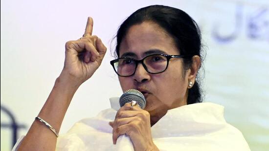 West Bengal chief minister Mamata Banerjee addressing a gathering of Muslim leaders in Kolkata on Monday. (ANI)