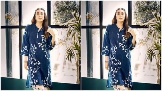In silver ear studs and a bracelet from the house of Shaya and ethnic flats from the shelves of Aprajita Toor, Karisma further accessorised her look for the day.&nbsp;(Instagram/@therealkarismakapoor)