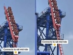 Snapshot of the roller coaster ride that connects to the track mid-air. Snapshot of the roller coaster ride that connects to the track mid-air.