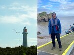 The image shows Simon Parker who lives all alone in Flat Holm, an island. The image shows Simon Parker who lives all alone in Flat Holm, an island.