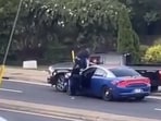 Police chase in Atlanta ends with an officer apprehending a pickup Truck driver who plowed into pedestrians. Police chase in Atlanta ends with an officer apprehending a pickup Truck driver who plowed into pedestrians.