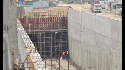 Each underground tunnel constructed for the RRTS project spans 6.5 metres in width, surpassing the typical Metro systems’ width of 5.8 metres. (Sakib Ali/HT Photo) Each underground tunnel constructed for the RRTS project spans 6.5 metres in width, surpassing the typical Metro systems’ width of 5.8 metres. (Sakib Ali/HT Photo)