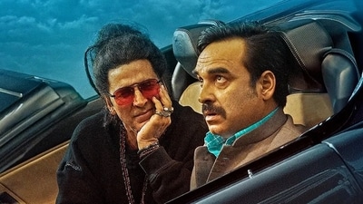 Akshay Kumar and Pankaj Tripathi in a still from OMG 2. Akshay Kumar and Pankaj Tripathi in a still from OMG 2.