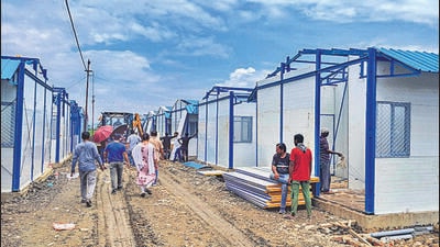 Officials said the first batch of around 1,000 people will move from relief camps into prefabricated houses in Manipur on Wednesday. (PTI) Officials said the first batch of around 1,000 people will move from relief camps into prefabricated houses in Manipur on Wednesday. (PTI)