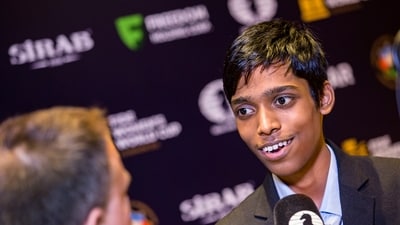 Praggnanandhaa on Monday stunned Caruana 3.5-2.5 via the tie-break in the semifinals to set up a summit clash with world number one and five-time world champion Magnus Carlsen (PTI) Praggnanandhaa on Monday stunned Caruana 3.5-2.5 via the tie-break in the semifinals to set up a summit clash with world number one and five-time world champion Magnus Carlsen (PTI)