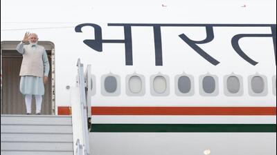 Prime minister Narendra Modi waves as he leaves for South Africa and Greece on Tuesday. (PTI Photo) Prime minister Narendra Modi waves as he leaves for South Africa and Greece on Tuesday. (PTI Photo)