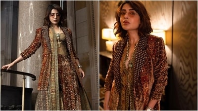 Samantha Ruth Prabhu takes over New York City in an electrifying outfit by Ritu Kumar. (Instagram) Samantha Ruth Prabhu takes over New York City in an electrifying outfit by Ritu Kumar. (Instagram)