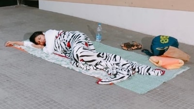 Delhi Commission for Women (DCW) chief Swati Maliwal Monday night at a hospital. Delhi Commission for Women (DCW) chief Swati Maliwal Monday night at a hospital.
