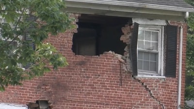 Teen driver dies in tragic car crash after attempting to evade police in Massachusetts. Car's engine propelled through a nearby house. (X/JamesHu29812484)