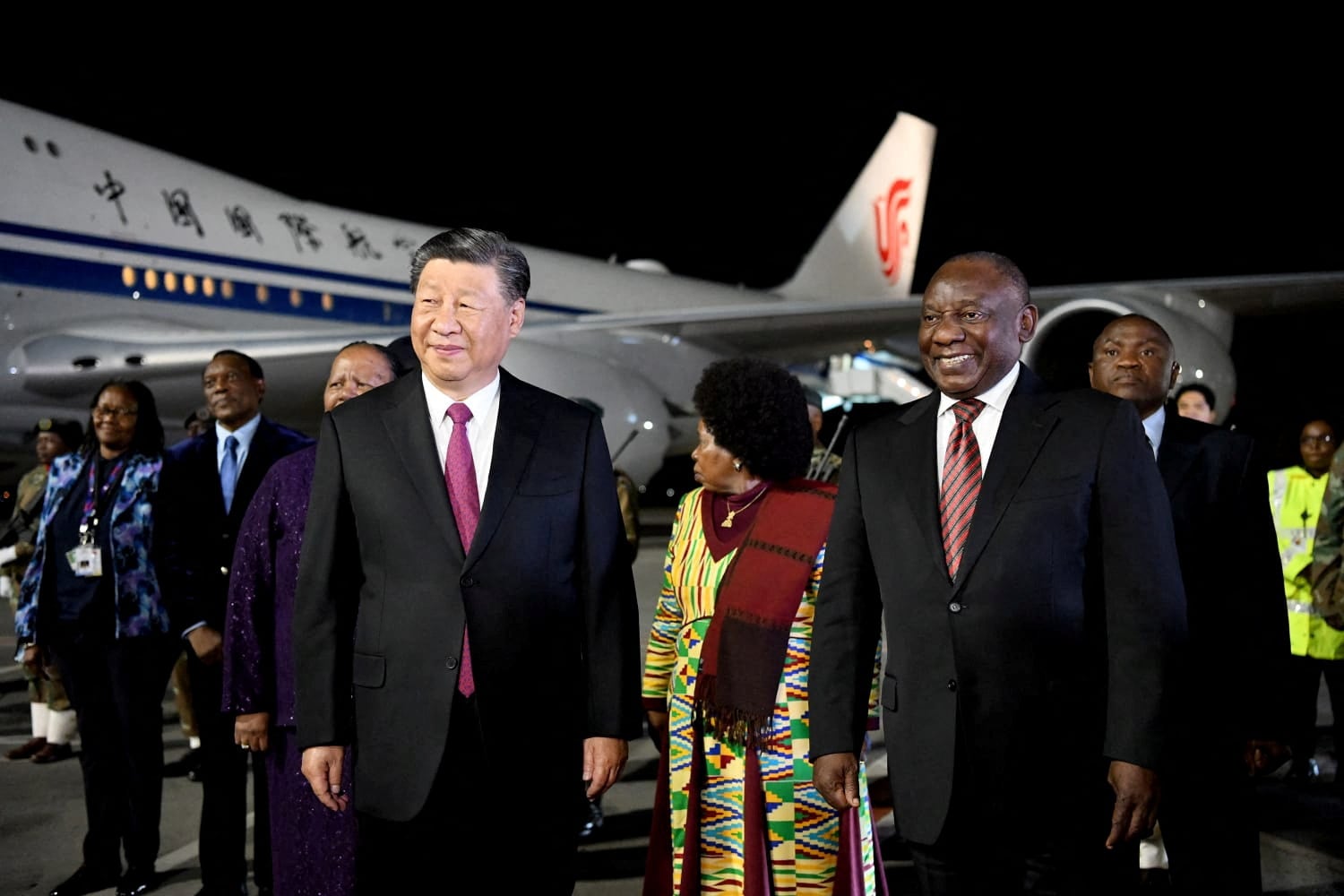 Chinese President Xi Jinping meets with South African President Cyril Ramaphosa ahead of the BRICS Summit at OR Tambo International Airport in Johannesburg, South Africa August 22, 2023. (Reuters)