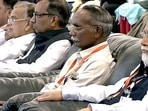 Former ISRO chief, K Sivan and scientists watch the live telecast of the Chandrayaan-3 lander Vikram's soft-landing on the Moon's South Pole during Chandrayaan-3 Mission, at Mission Control Complex in Bengaluru on Wednesday. (ANI Photo) Former ISRO chief, K Sivan and scientists watch the live telecast of the Chandrayaan-3 lander Vikram's soft-landing on the Moon's South Pole during Chandrayaan-3 Mission, at Mission Control Complex in Bengaluru on Wednesday. (ANI Photo)