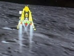 The Chandrayaan-3 lander Vikram's soft-landing on the Moon's South Pole during Chandrayaan-3 Mission,