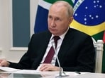 Russian President Vladimir Putin attends a meeting of BRICS leaders via a video link in Moscow, 