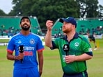 India's captain Jasprit Bumrah and Ireland's captain Paul Stirling at the toss before the start of the T20I match India's captain Jasprit Bumrah and Ireland's captain Paul Stirling at the toss before the start of the T20I match