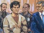 FTX cryptocurrency exchange founder Sam Bankman-Fried, wearing prison clothing, stands next to his attorney Christian Everdell in Manhattan federal court where he pleaded not guilty to seven criminal charges contained in a new indictment during a hearing before U.S. Magistrate Judge Sarah Netburn in New York City, U.S. August 22, 2023 in a courtroom sketch.  