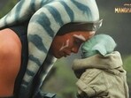 Ahsoka with Grogu in The Mandolorian 