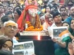Rituals performed at Ujjain's Mahakaleshwar Temple in Madhya Pradesh on Wednesday ahead of Chandrayaan-3's landing. Rituals performed at Ujjain's Mahakaleshwar Temple in Madhya Pradesh on Wednesday ahead of Chandrayaan-3's landing.