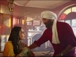 Ameesha Patel and Sunny Deol in a still from Gadar 2. 