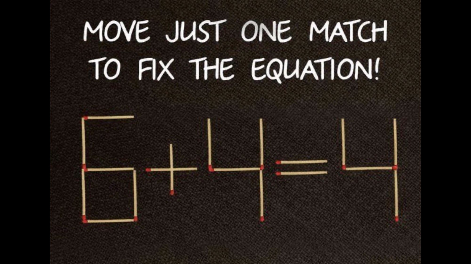 Brain Teaser: One matchstick is all it takes to fix this equation - Vimarsana News