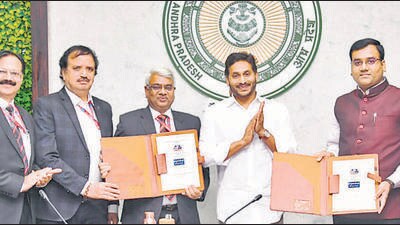 After laying foundation stone for three renewable pumped storage power projects producing 5,314 MW of power in Nandyal district, chief minister Y S Jagan Mohan Reddy said these projects were environment-friendly and would reduce dependence on fossil fuels. (HT Photo) After laying foundation stone for three renewable pumped storage power projects producing 5,314 MW of power in Nandyal district, chief minister Y S Jagan Mohan Reddy said these projects were environment-friendly and would reduce dependence on fossil fuels. (HT Photo)