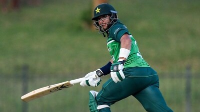Imam-ul-Haq runs between wickets during the first one-day international (ODI) cricket match between Pakistan and Afghanistan (AFP)