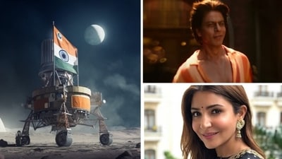 Celebs like Shah Rukh Khan and Anushka Sharma celebrated the Chandrayaan-3 landing Celebs like Shah Rukh Khan and Anushka Sharma celebrated the Chandrayaan-3 landing