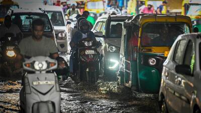 Commuters wade through a waterlogged stretch at Pandav Nagar underpass following rains in Delhi on Wednesday. (Raj K Raj/HT Photo) Commuters wade through a waterlogged stretch at Pandav Nagar underpass following rains in Delhi on Wednesday. (Raj K Raj/HT Photo)